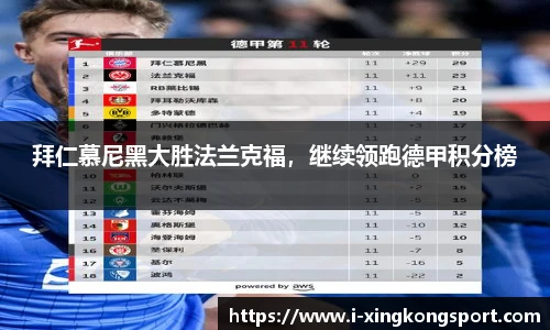 拜仁慕尼黑大胜法兰克福，继续领跑德甲积分榜